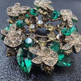 플라워 럭셔리 베스트 보석 심플 큐빅 그린 코사지 여 (WFJDEXC) Flower Luxury Best Jewelry Simple Cubic Green Corsage for Women (WFJDEXC)