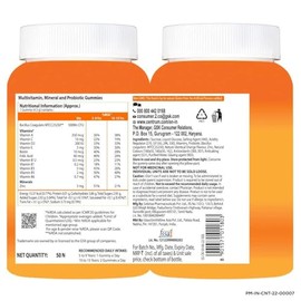  Kids, World's No.1 Multivitamin with Probiotics, Vitamin C & 11 Other nutrients for Immunity, Healthy Digestion & Eye Health (Veg) - 50 Gummies