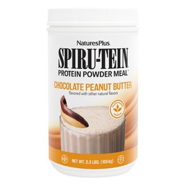 NaturesPlus SPIRU-TEIN Shake - Chocolate Peanut Butter - 2.3 lbs, Spirulina Protein Powder - Plant Based Meal Replacement, Vitamins & Minerals for Energy - Vegetarian, Gluten-Free - 34 Servings