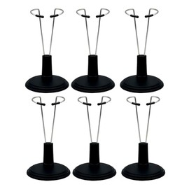 ZY PLUM Adjustable Doll Stand for LABU,Doll Display Holder Support for 4-8 Inches Dolls,Keep The Doll in a Standing Position(Black, 6 Pack)(Doll Not Include)