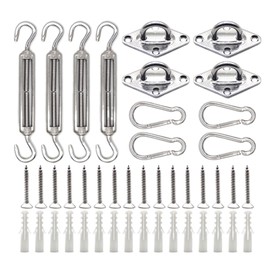 Shade Sail Hardware Kit - Sail Shade Hardware Kit - Accessories Attachment Fixing Set Stainless Steel for Rectangle Triangle Awning Lawn Outdoor Patio Garden