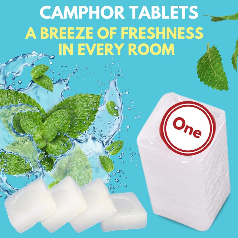 Arymar Refined Camphor 100% Pure Made in India (4 Blocks)