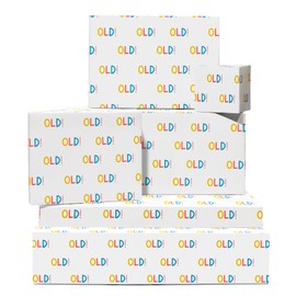 Funny Wrapping Paper Adult - Old Age Jokes Puns Gag - 6 Sheets Giftwrap - Happy Birthday Wrapping Paper For Men Women - Gift Wrap For Mum Dad Friends - Comes With Tags - Eco-friendly