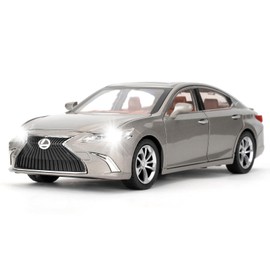 WAKAKAC Model Car 1/24 Lexus ES300 Alloy Diecast Collectible Toy Car with Light and Sound, Toy Vehicle Door Can Be Opened for Boys Kids Toddler, Gift Silver