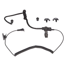 3.5mm Listen Only Earphone Moisture Proof Acoustic Tube Earpiece for Two Way Radio Walkie Talkie Black