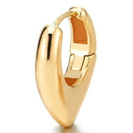 Stylish Gold Tone Heavy Hope Earrings, Statement Earrings, Huggie Hinged Hoop Earrings, Everyday Jewellery, Alloy Steel, No Gemstone