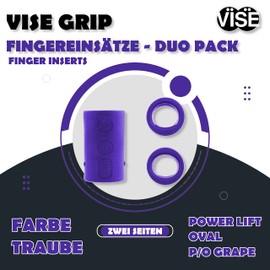 Vise Grip Finger Inserts P/O - Power Lift/Oval - Rubber Inserts for a Bowling Ball - Duo Pack - Durable Grips with Two Sides - Subsequent Fit - 3.5-43/64 - Grape