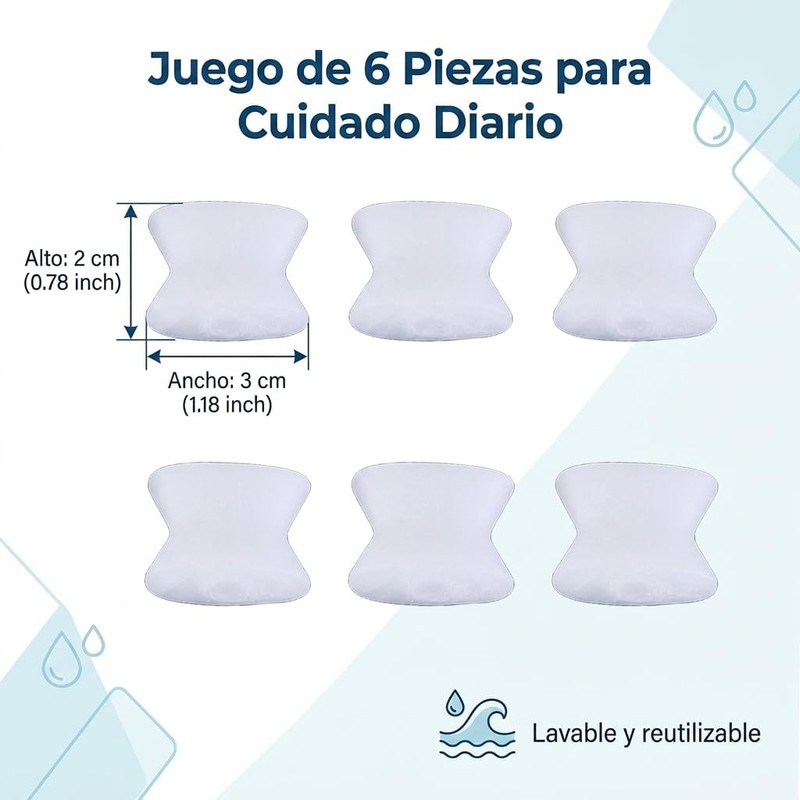 Separadores de Dedos de Gel, 6 Piezas