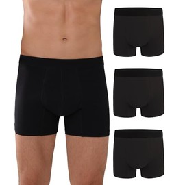 Calzoncillos para incontinencia para hombre lavables a prueba de fugas con capacidad de absorción de 60 ml control de vejiga paquete de 3 (3 negro, M)
