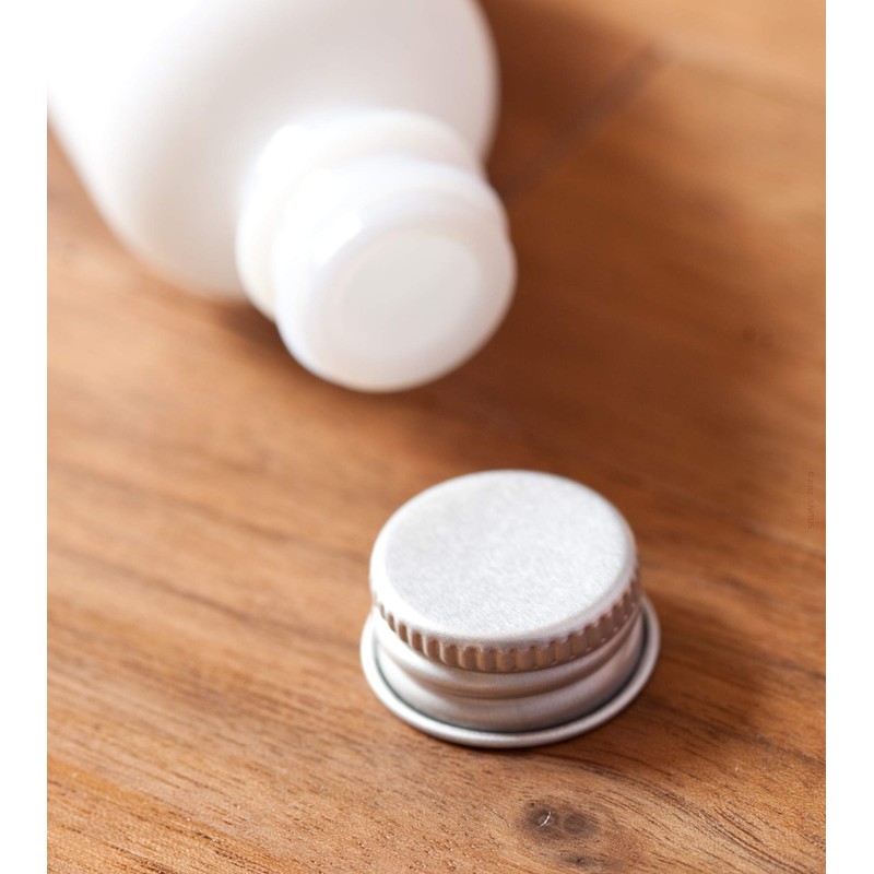 JUVITUS 1 oz Opal White Glass Boston Round Bottle with