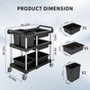 MRRcute 3-Tier Plastic Utility Cart with Wheels, Heavy Duty Multi-Function