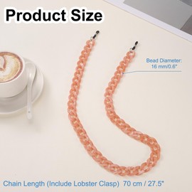 sourcing map Eyeglass Chains for Women, Acrylic Eyeglass Holder Chains Adjustable Sunglasses Lanyards Holder Chain Beaded String Holder Anti-Lost Strap for Glasses Sunglasses, Dark Brown