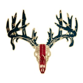 cbcdecals - distressed American Flag Deer Skull Vinyl Decal Hunting Buck Car & Truck Window Sticker