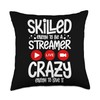Streaming Gaming Streamer Online Video Microphone Live Throw Pillow