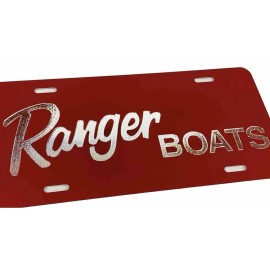 BLVD Engraved On Red Ranger Boats Car Tag Diamond Etched Aluminum Metal License Plate