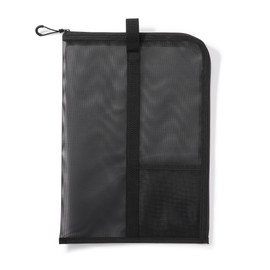 MUJI 84444623 Nylon Mesh Vertical Document Case with Dividers for A4 Size, Black