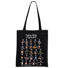 Coping Skills Alphabet Tote Bag Counselor Handbag Mental Health Awareness Bag Therapist Bag (handbag Black)