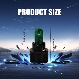 QZTYTY 10PCS Car T5 Instrument Light, Instrument Cluster Bulbs, 12V Single-filament Halogen Light Air Conditioning Indicator Light, Plug and Play Non-destructive Installation for Cars (Green)
