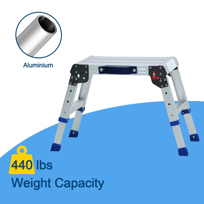 Loyoda Folding Step Stool for Adults, Aluminum Work Platform Adjustable