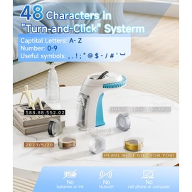 Labelife Embossing Label Maker Machine with Tapes, Omega S Vintage 3D Embosser, Old School Handheld Label Printer, Portable Retro Manual Embossed Labeler for Home Office School DIY, Blue