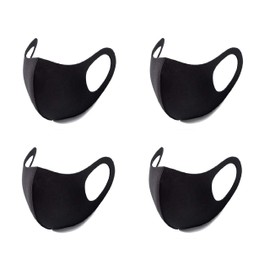 igozen 4 Pack adult face masks Nanosase G Sports face masks BNS Poly Spandex nano Face Mask. (Adult 4 Black)