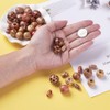 Kissitty 300pcs Natural Printed Wooden Beads Round & Oval Shapes