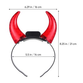 Healifty Luminous Devil Headband Glow in the Dark Red Horn Headband Photo Prop Ghost Costume Headband Headpiece for Men and Women