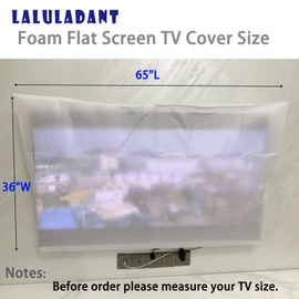 Foam Flat Screen TV Cover Fits Up to 36" H x 65" W Flat Screen TV，60-65 Inch Television Foam Cover for TV Protection During House Moving, Storage, or Home Renovation-1 Pack