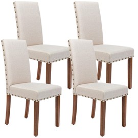 Snugway Parsons Kitchen Dining Chair Set Room Modern Upholstered Stylish Fabric High Back with Nailhead Trim