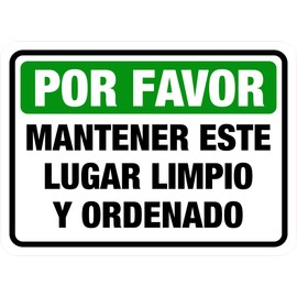 Classic Framed Plus Por Favor Mantener Este Lugar Limpio Y Ordenado Door or Wall Sign | Spanish Business Signage - Large