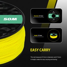 Abma Cord Micro Cord 1.18 mm Paracord 50 m Spool Micro Cord Polyester Micro Rope - Max. 45 kg (100 lbs)