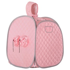 ZONEMEL Portable Steam Sauna Kit for 1 Person or 2 Person Full Body Home Sauna Spa, Leg Detox Relaxation, 2L Steam Pot, Remote Control (Pink, L 33.5”x W 32.3”x H 41.7”)
