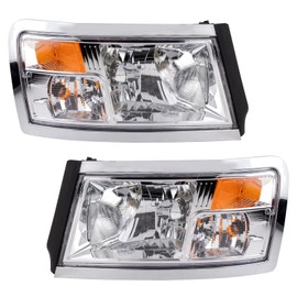 TRQ Driver & Passenger Side Headlight Assembly Set Headlights Driver & Passenger Side Compatible with 2008-2010 Dodge Dakota 2011 Ram CH2518128 CH2519128