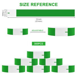 Vicloon Event Bracelets, Pack of 300 Festival Bracelets, Paper Bracelets, Waterproof Wristbands, 19 x 255 mm, Entrance Bands for Control and Safety at Events and Events, for Parties (Green)