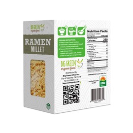 Big Green Organic Food- Organic Millet Ramen, 9.8oz, Gluten-Free, Non-GMO, Vegan (1)