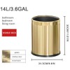 LEASYLIFE 14L/2.6GAL，Gold Bathroom Trash can,Brushed Brass Garbage can,Small Gold Wastebasket