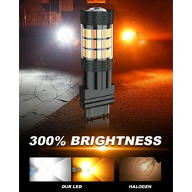 XWQHJW 3157 LED Front Switchback Light Bulb, Compatible for Ford E150 E250 Turn Signal Bulbs, Years: 2003 2004 2005 2006 2007 2008 2009 2010 2011 2012 2013 2014, 2-Pack