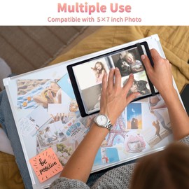 HEAKIERG Beach Photo Album 4x6 120 Pockets Photos with Strong Elastic Band, Small Mini Albums Sheet Protector Folder for Photos, Album for Family Wedding Baby Women Men Vacation Gift