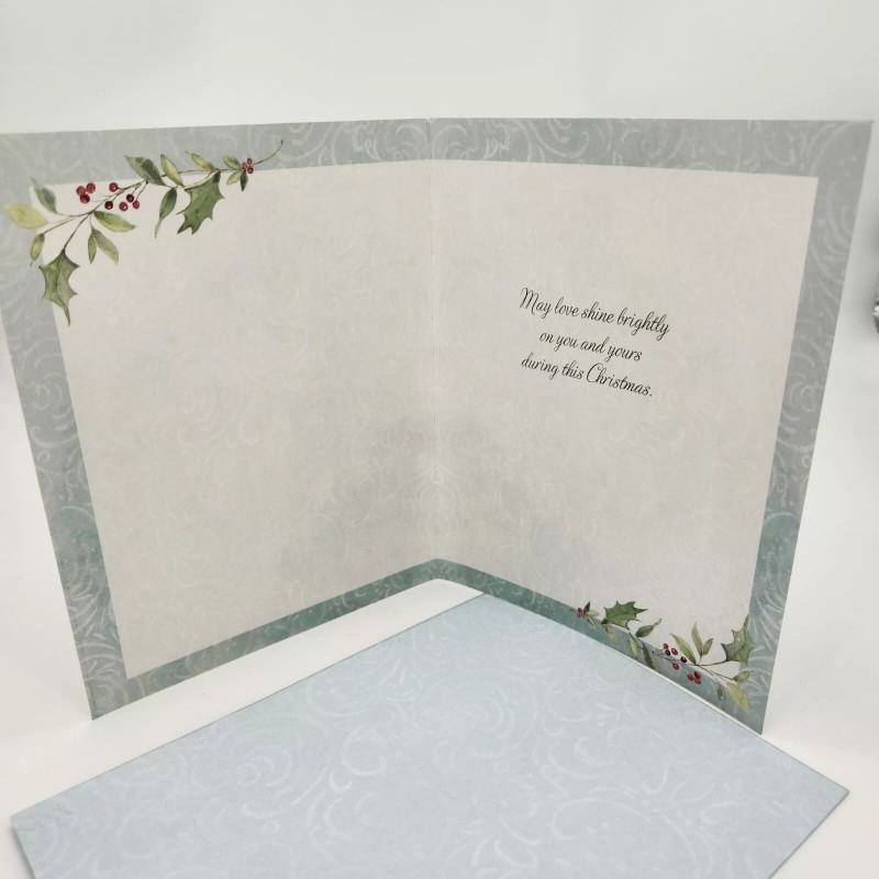 Lang One LANG Linen Gold Foil Christmas Card ANGEL OF