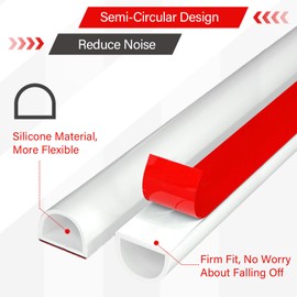 Storystore Rubber Weather Stripping Door Seal, D-Shape Self Adhesive Silicone Weather Stripping, Insulation Automotive Weather Stripping for Door Frame Window 3/8" (W) x 5/16" (T) x 19.7' (L) White