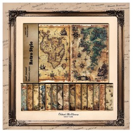 RVlensJoy Retro Scrapbook Paper for Scrapbook Kit, Vintage Ephemera for Junk Journals, Magic Decoupage Paper for Journaling Supplies, whiff of retro Wall Decor Room (map)