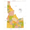 Idaho ZIP Code Map with Counties - Standard - 36"