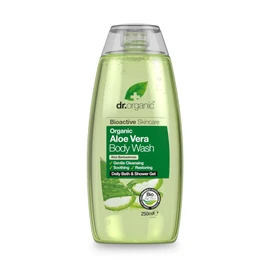 Dr Organic, Organic Aloe Vera Body Wash , Natural , Vegan , Cruelty Free , Paraben & SLS Free , Eco Friendly Recyclable Packaging, For Women & Men, Palm Oil Free, 250ml