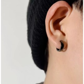 Mesaro Men's and Women's Hoop Earrings, Surgical Stainless Steel, Hypoallergenic Metal, Both Ears, Rust-free, Individuality, Unisex Accessory, Men and Women, Stainless Steel