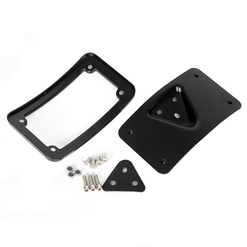 Curved Laydown License Plate Mount with Frame Harley License Plate