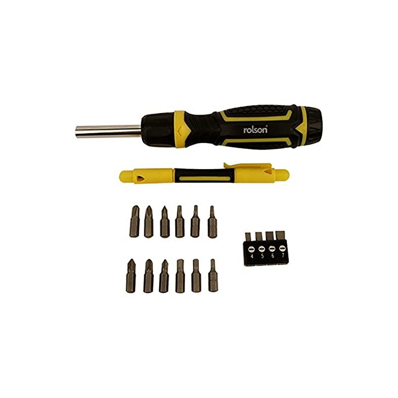 Rolson 28451 22 pc Ratchet Screwdriver & Bit Set