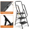 BOCOM 3 Step Ladder, Lightweight Portable Folding Sturdy Iron Step