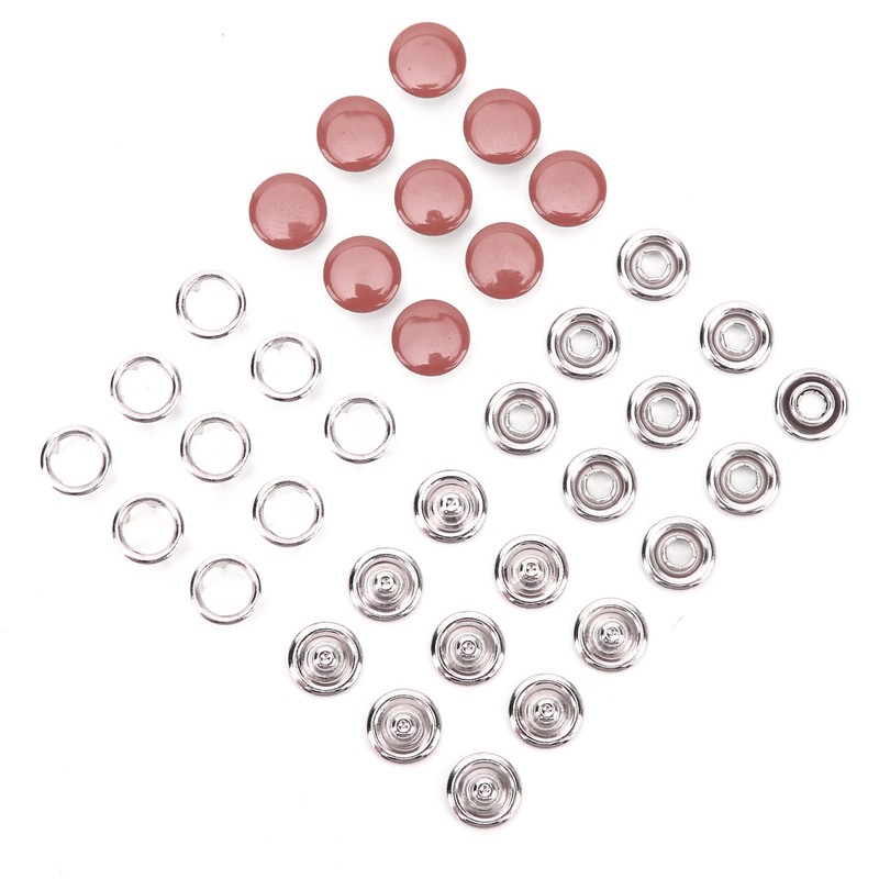 100 Set Snap Button Colorful Brass Prong Press Stud Sewing