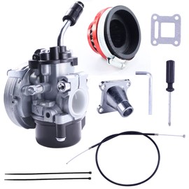 New Olym 2 Stroke Carb Racing Carburetor 49cc 50cc 66cc 70cc 80cc with Air Filter for 2 Stroke Engine Gas Motor Motorized Moto Bike Bicycle Scooter Moped Dirt Bike Red