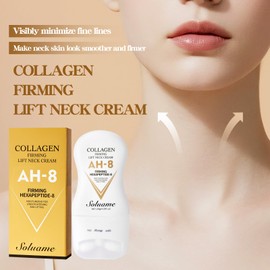 Neck Firming Cream with Roller, ah-8 Firming Neck Cream for Sagging Skin, Reduces Wrinkles and Fine Lines, Moisturizes and Tightens Skin, for Women and Men, 120g